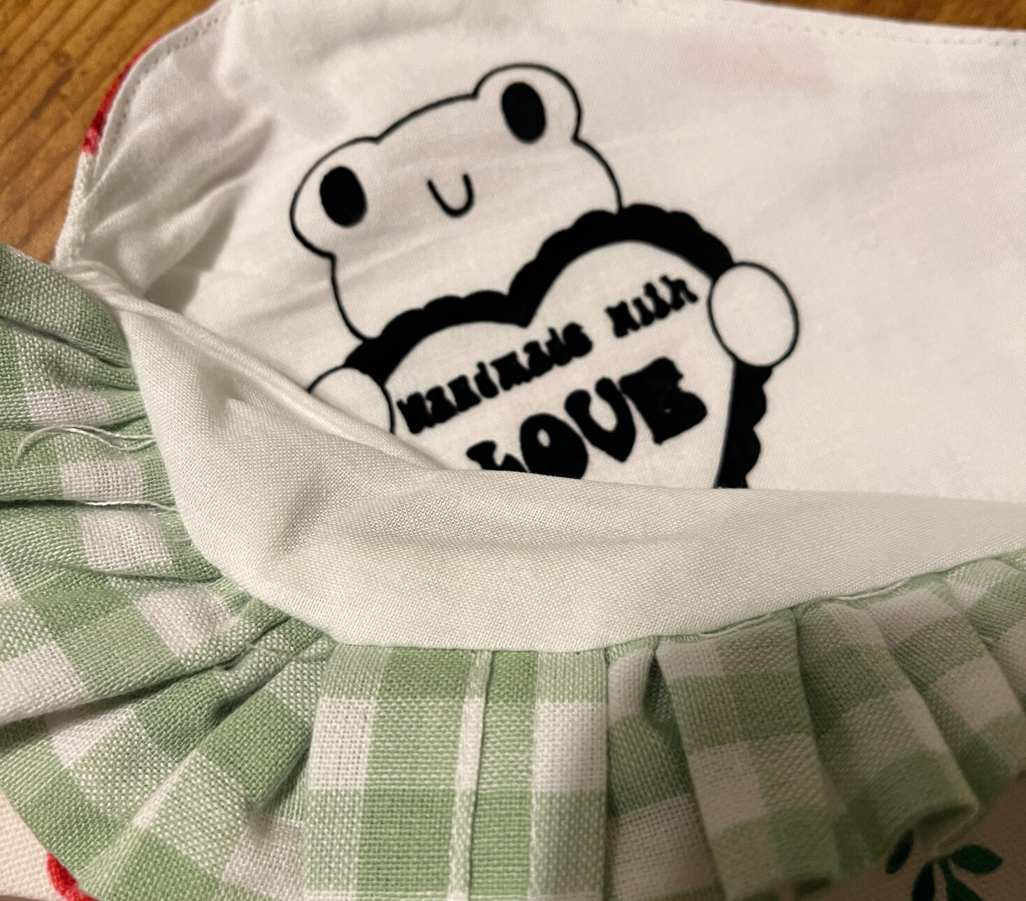 The inside of the totebag